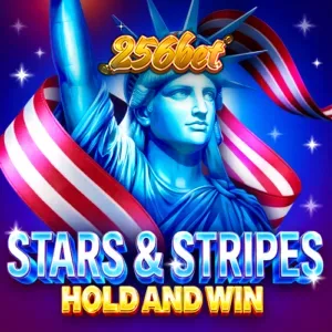 Interface do jogo Stars & Stripes Hold and Win com elementos patrióticos